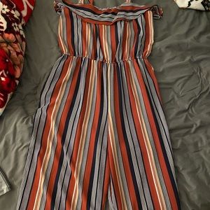 Multi color stripe romper